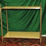 a vintage french mid c two tier steel and faux marble table