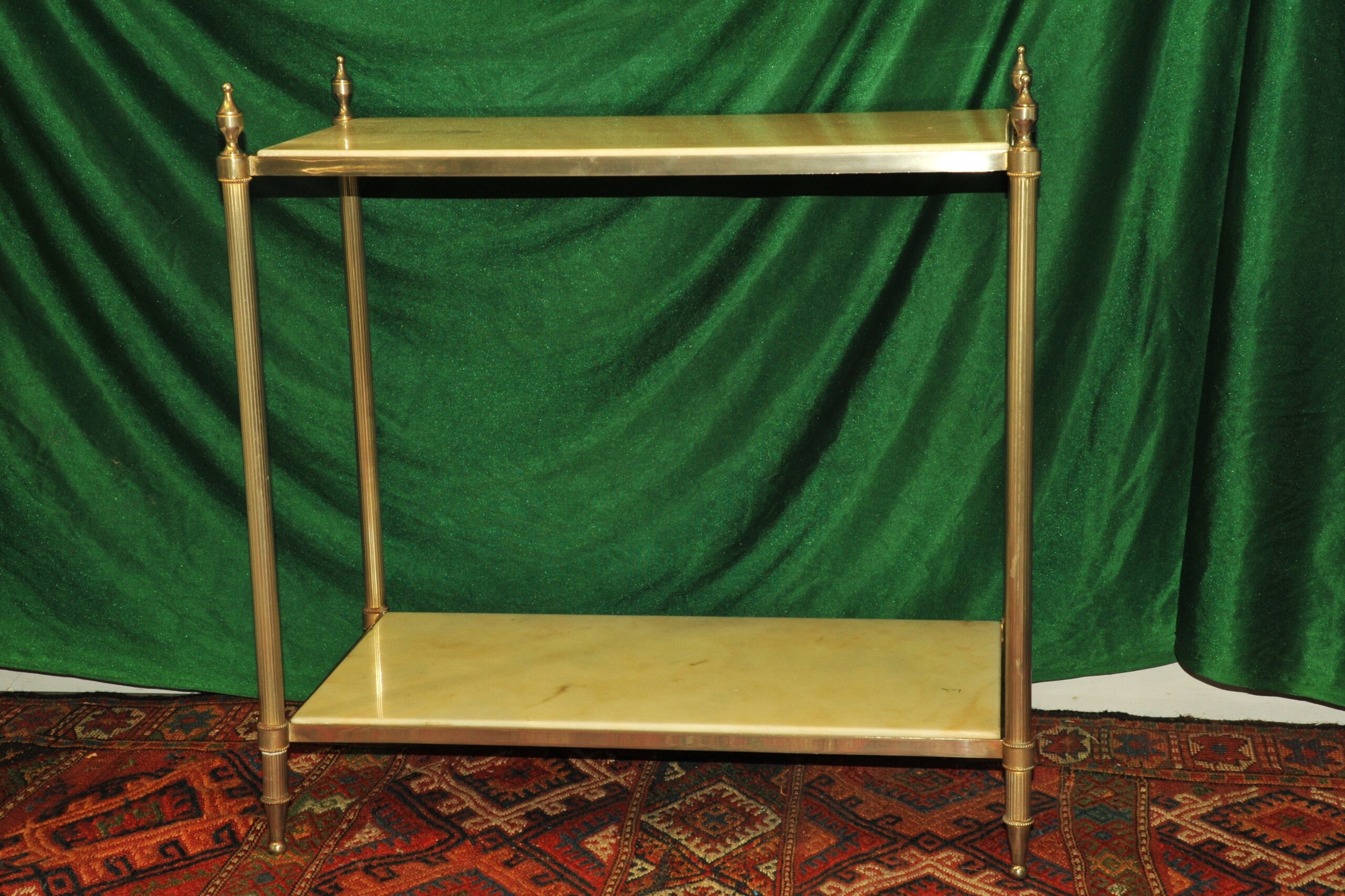 a vintage french mid c two tier steel and faux marble table