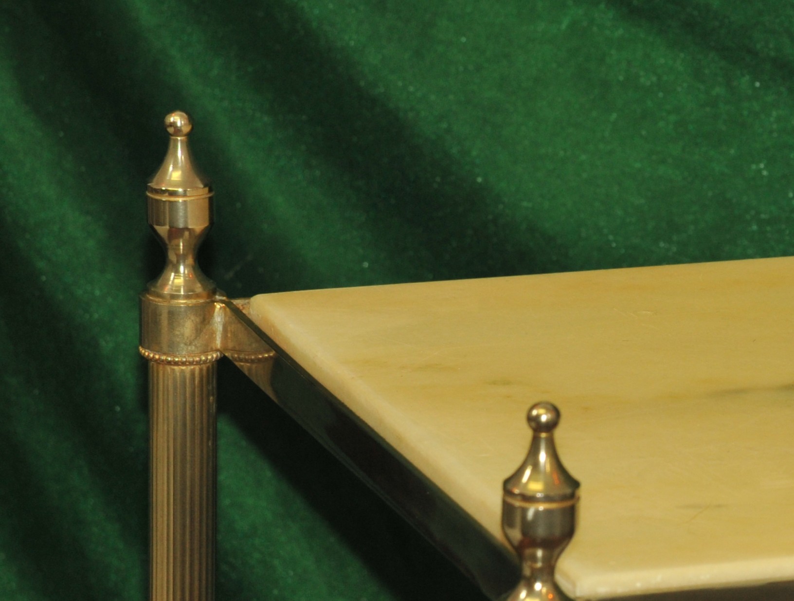 a vintage french mid c two tier steel and faux marble table