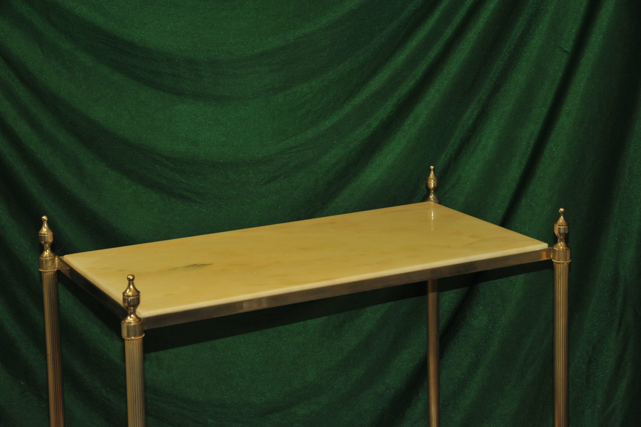 a vintage french mid c two tier steel and faux marble table