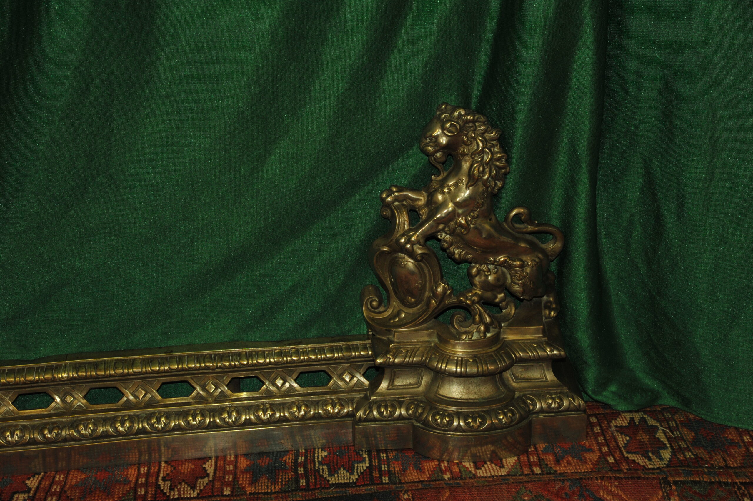 an antique french louis xv style fireplace fender