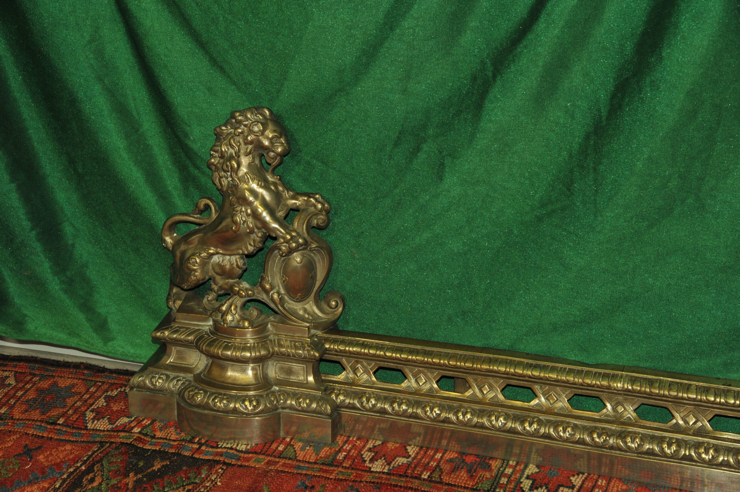 an antique french louis xv style fireplace fender