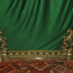 an antique french louis xv style fireplace fender