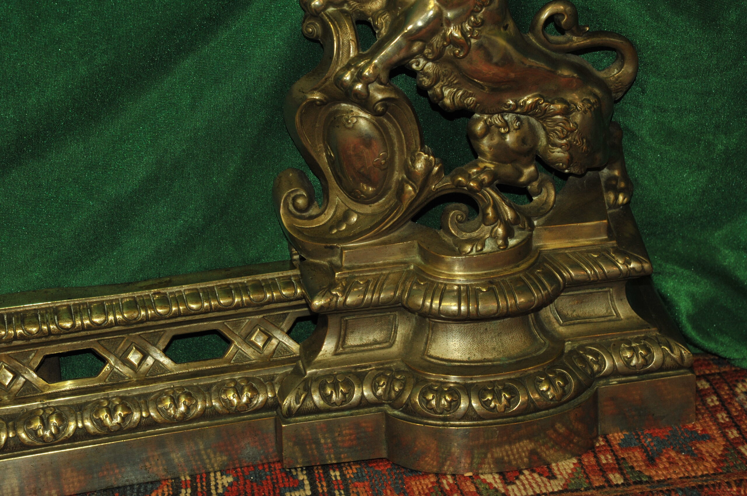 an antique french louis xv style fireplace fender