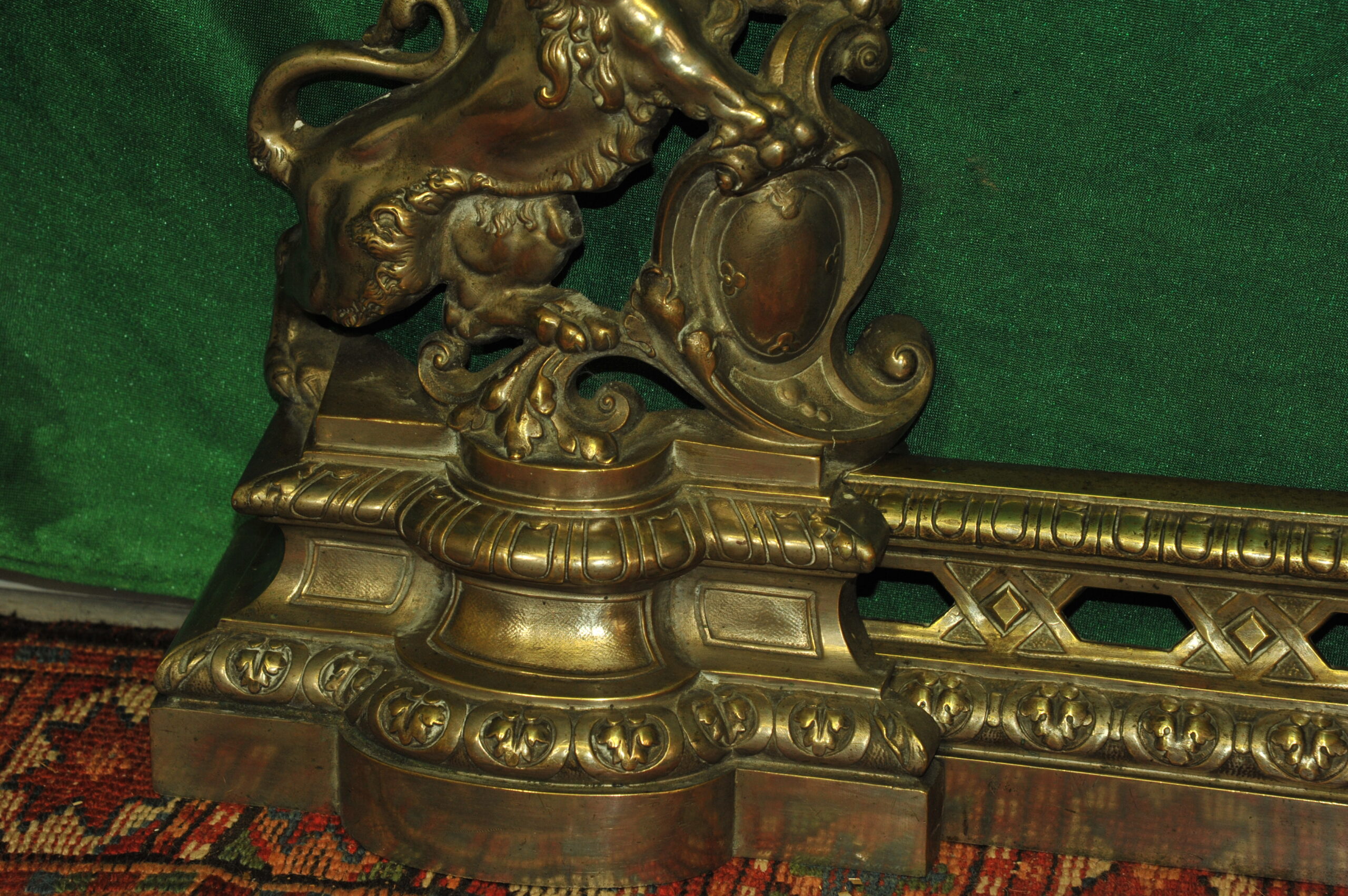 an antique french louis xv style fireplace fender