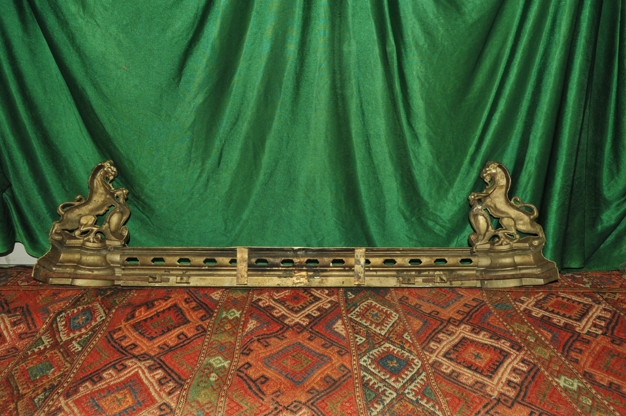 an antique french louis xv style fireplace fender