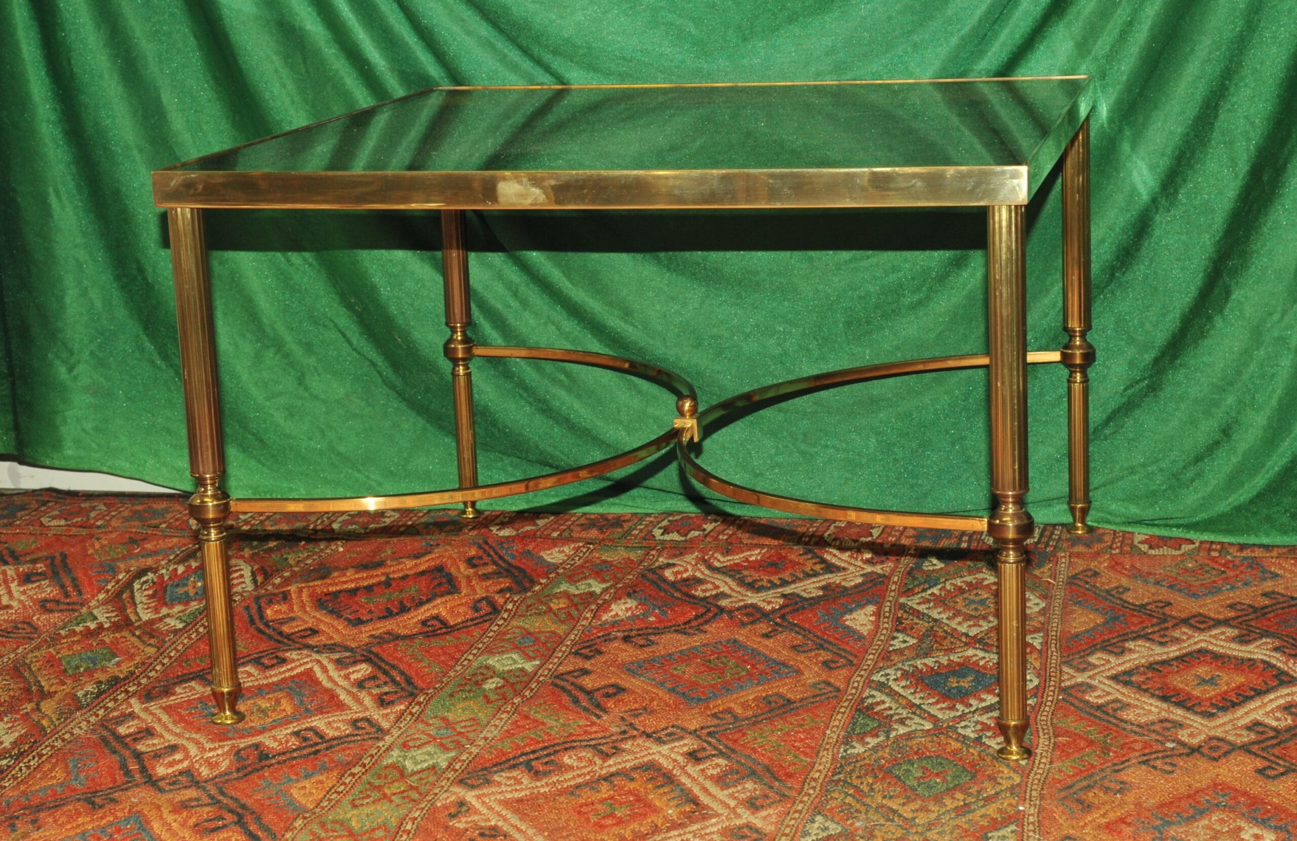 a vintage french mid c maison jansen brass and glass table