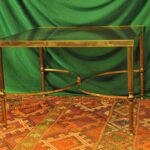 a vintage french mid c maison jansen brass and glass table
