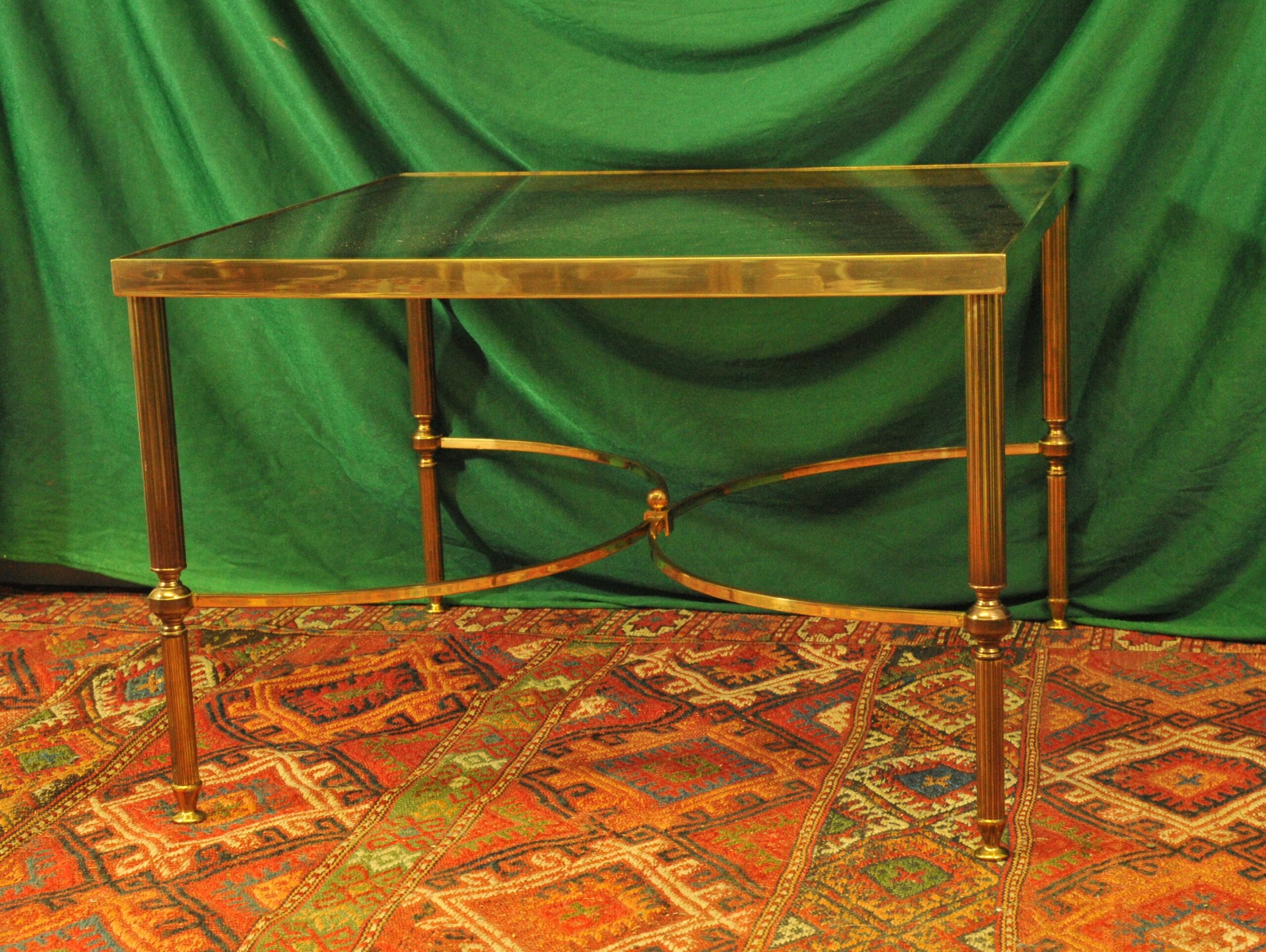 a vintage french mid c maison jansen brass and glass table