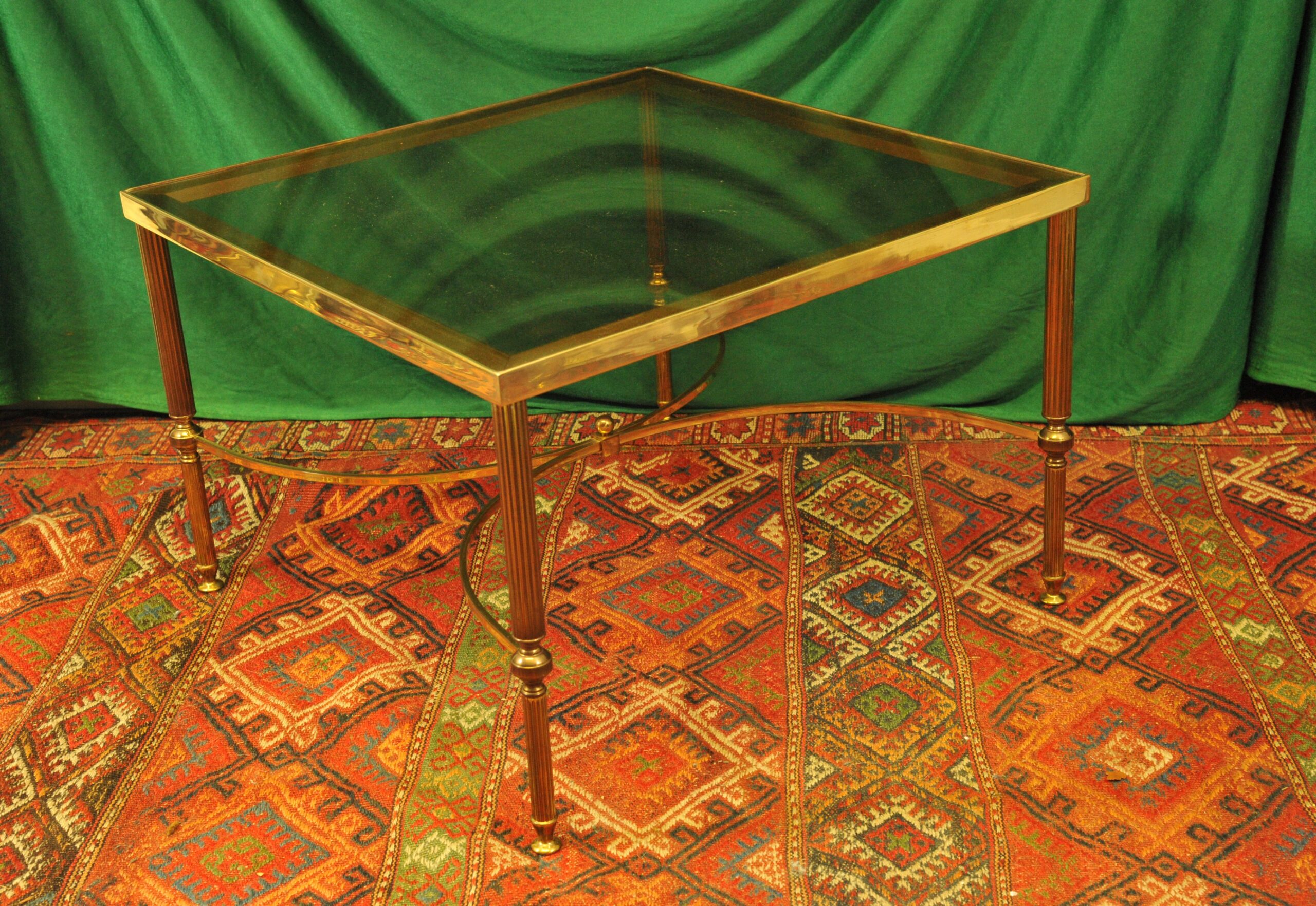 a vintage french mid c maison jansen brass and glass table