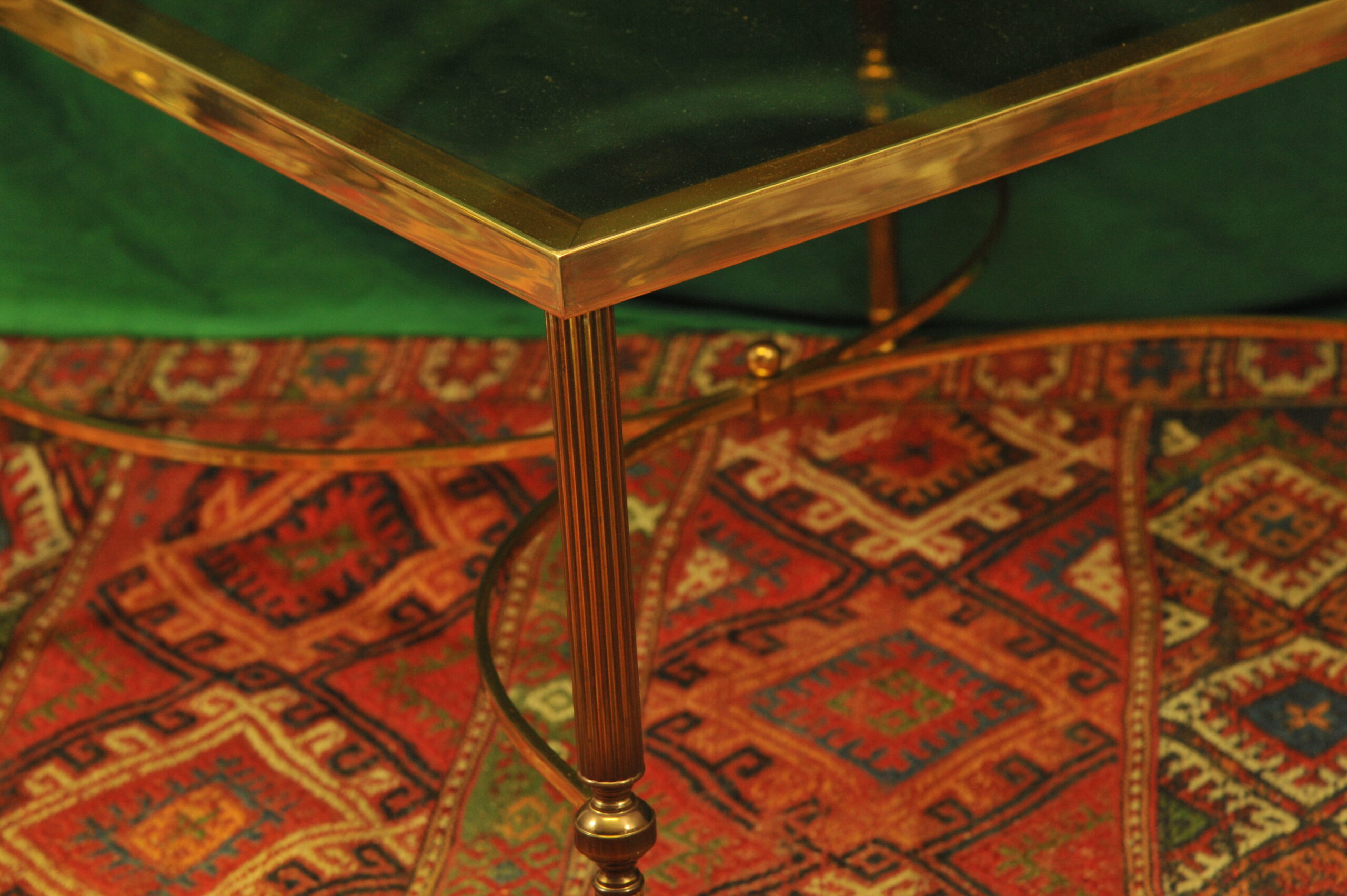 a vintage french mid c maison jansen brass and glass table