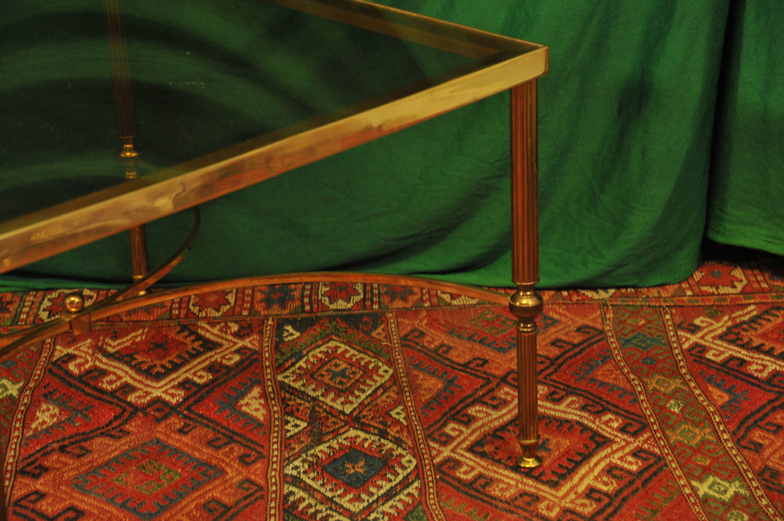 a vintage french mid c maison jansen brass and glass table