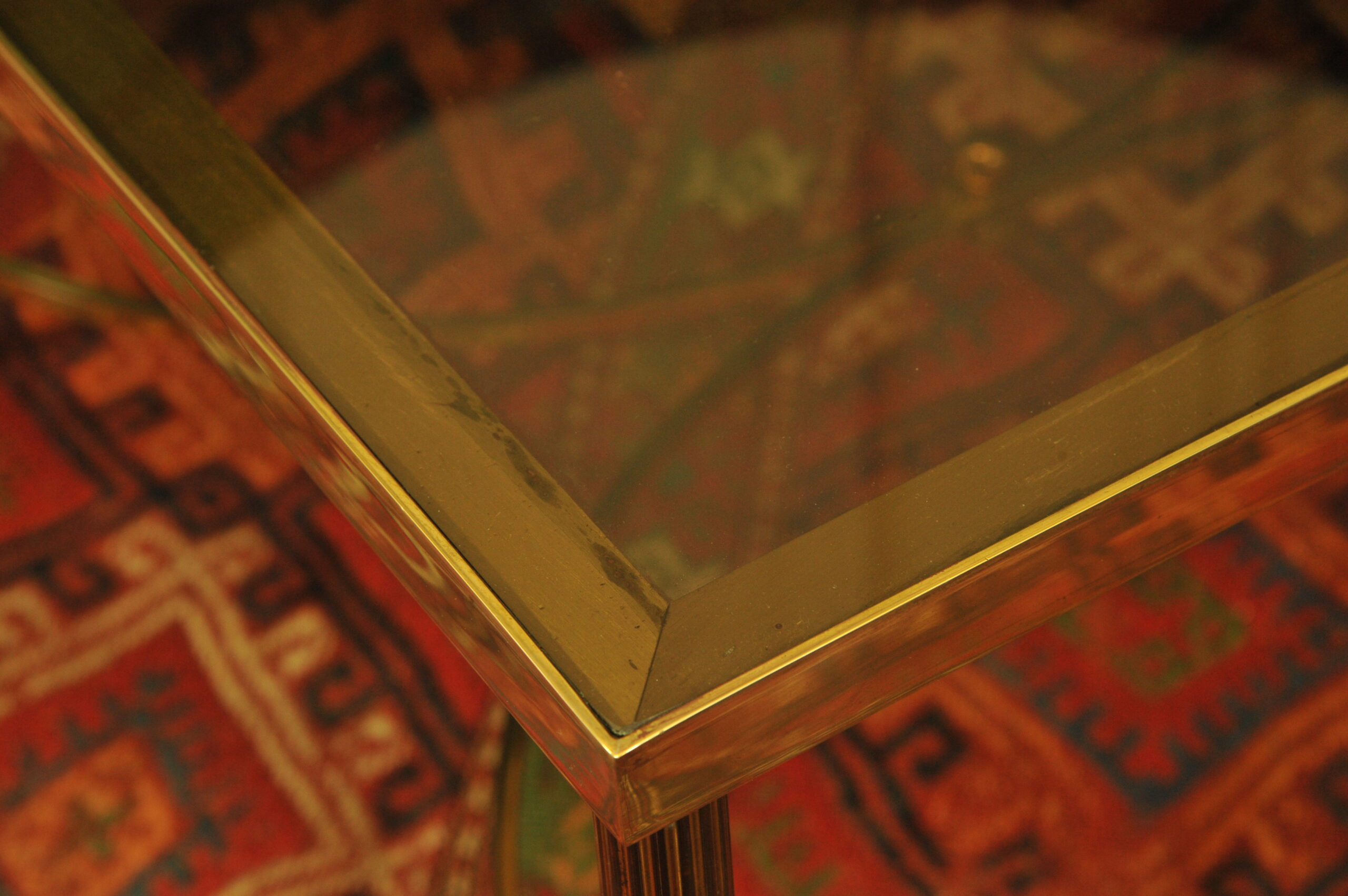 a vintage french mid c maison jansen brass and glass table