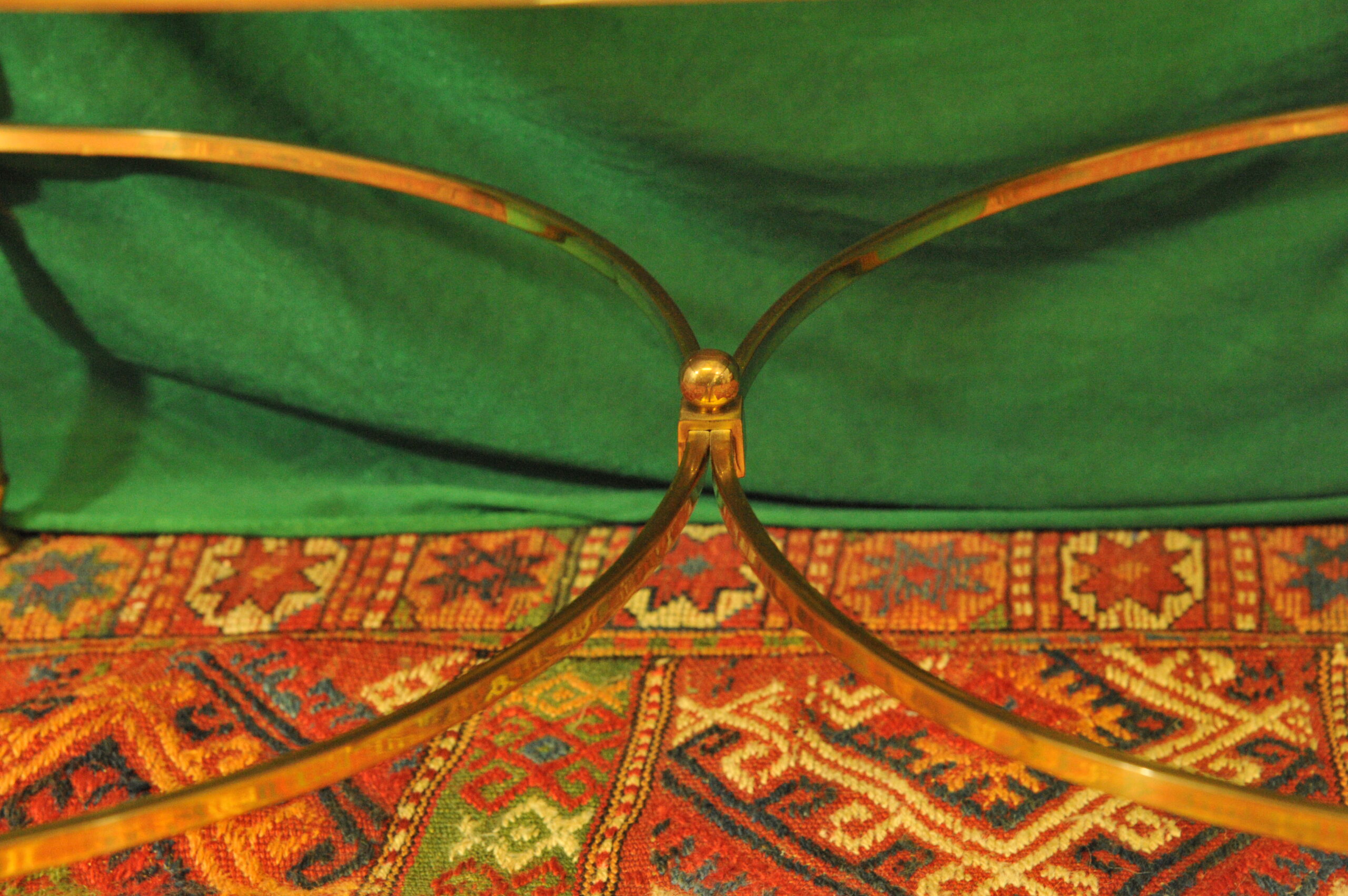 a vintage french mid c maison jansen brass and glass table