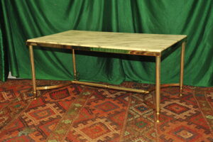 a french vintage mid c brass and marble top table