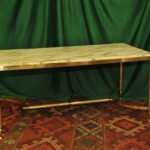 a french vintage mid c brass and marble top table