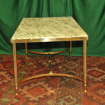 a french vintage mid c brass and marble top table