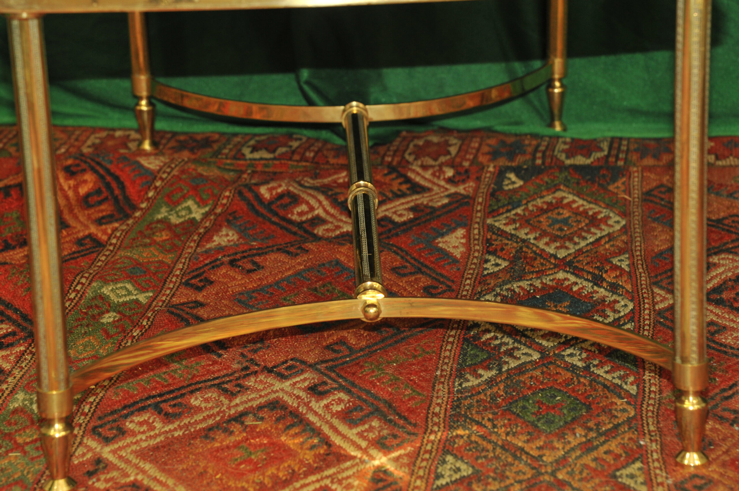 a french vintage mid c brass and marble top table