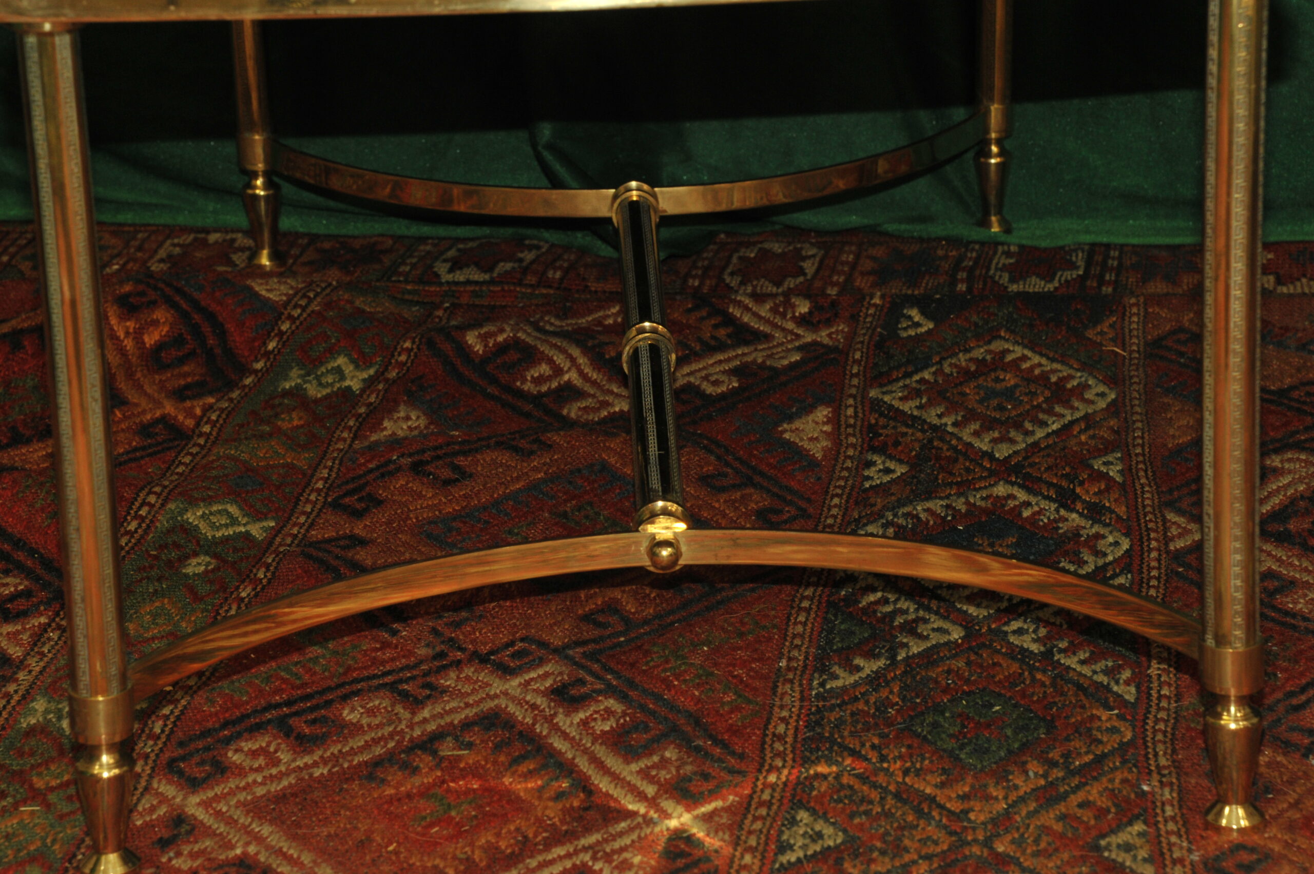 a french vintage mid c brass and marble top table
