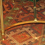 a french vintage mid c brass and marble top table