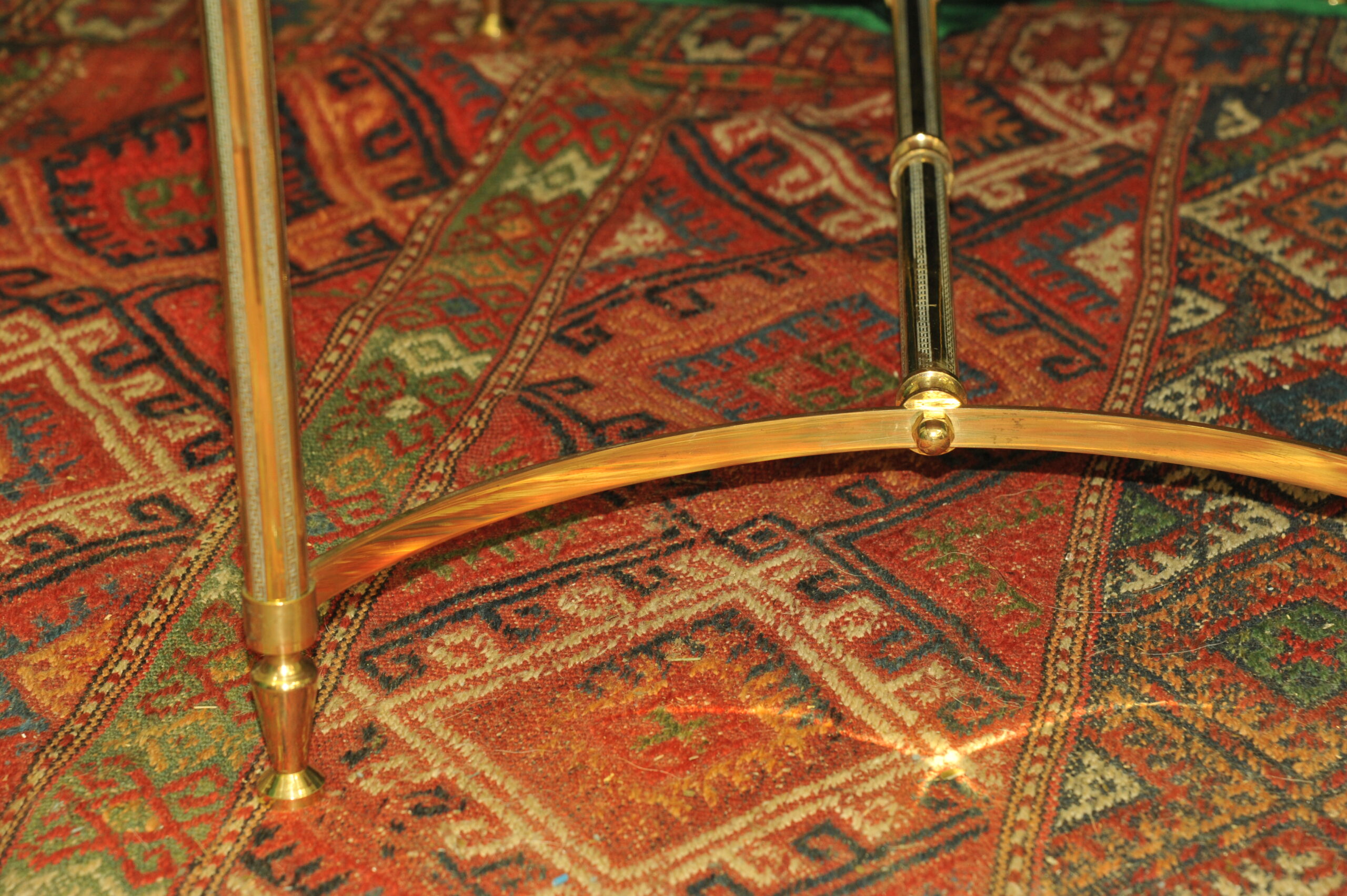 a french vintage mid c brass and marble top table