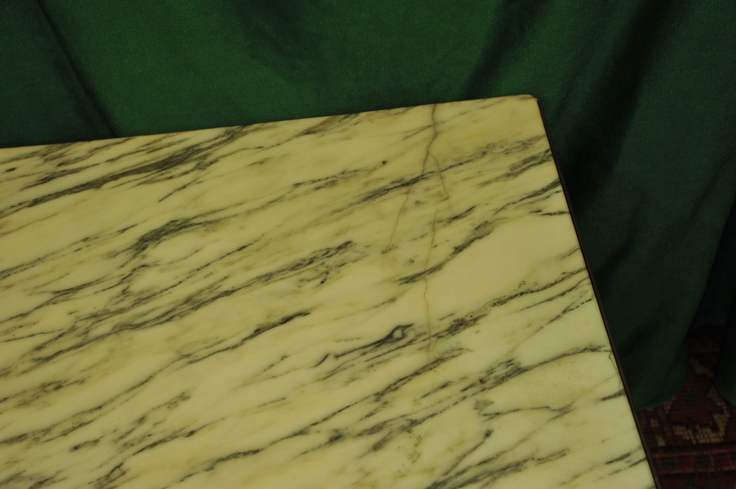 a french vintage mid c brass and marble top table
