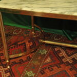 a french vintage mid c brass and marble top table
