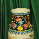 a pair of vintage chinese foo dog vases