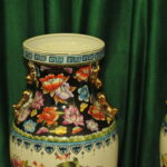a pair of vintage chinese foo dog vases