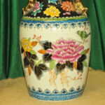 a pair of vintage chinese foo dog vases