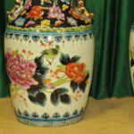 a pair of vintage chinese foo dog vases
