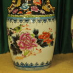 a pair of vintage chinese foo dog vases