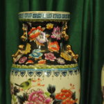 a pair of vintage chinese foo dog vases