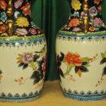 a pair of vintage chinese foo dog vases