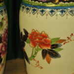 a pair of vintage chinese foo dog vases