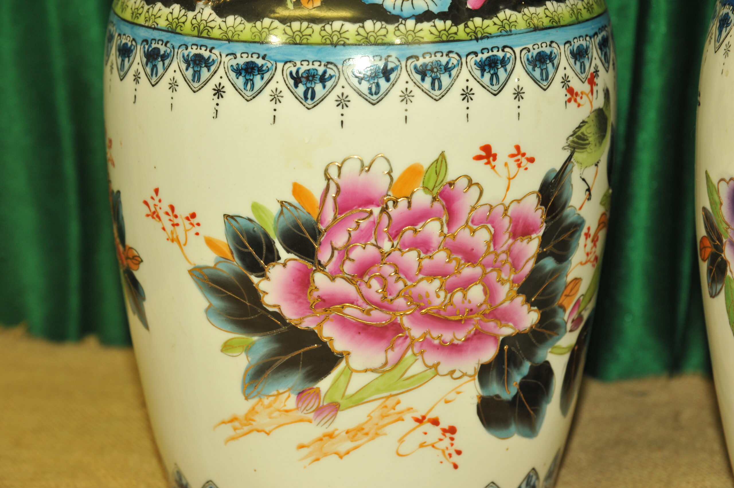 a pair of vintage chinese foo dog vases