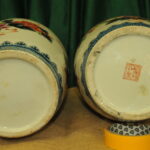 a pair of vintage chinese foo dog vases