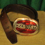 a pair of vintage collectible dsquared leather belts