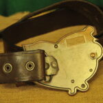 a pair of vintage collectible dsquared leather belts