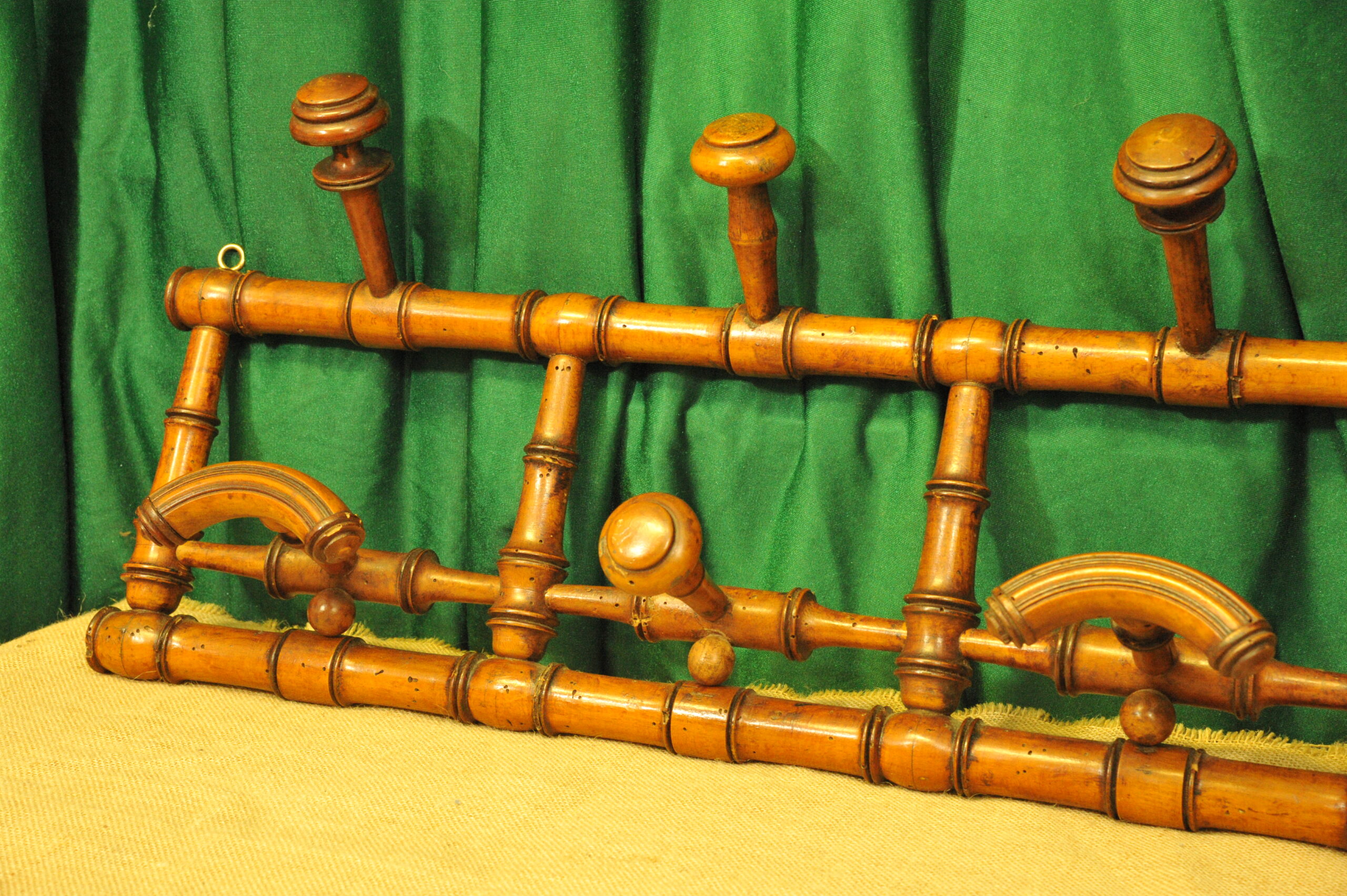 a vintage french faux bamboo coat rack