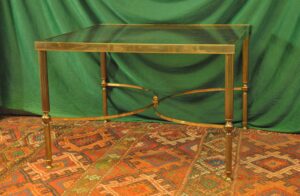 a vintage french mid c maison jansen brass and glass table