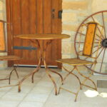 vintage french faux bamboo table and chair set