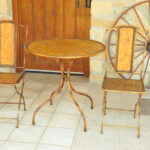 vintage french faux bamboo table and chair set