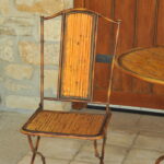 vintage french faux bamboo table and chair set