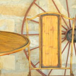 vintage french faux bamboo table and chair set