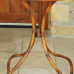 vintage french faux bamboo table and chair set