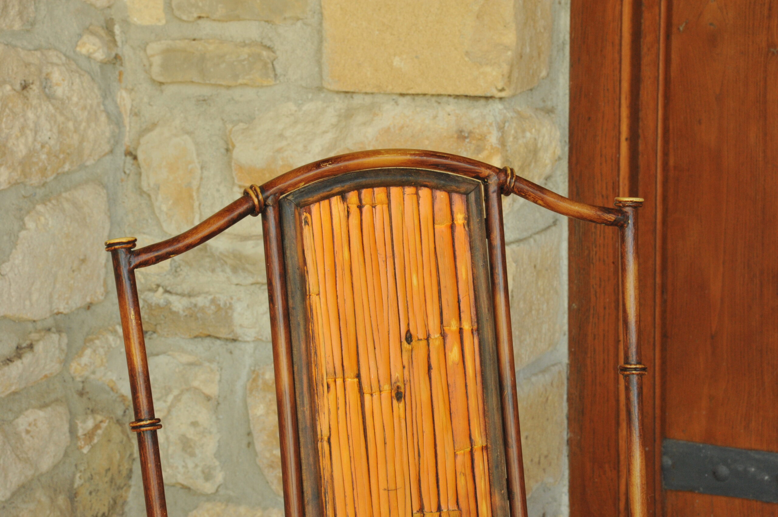 vintage french faux bamboo table and chair set