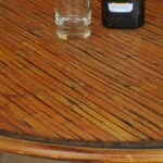vintage french faux bamboo table and chair set