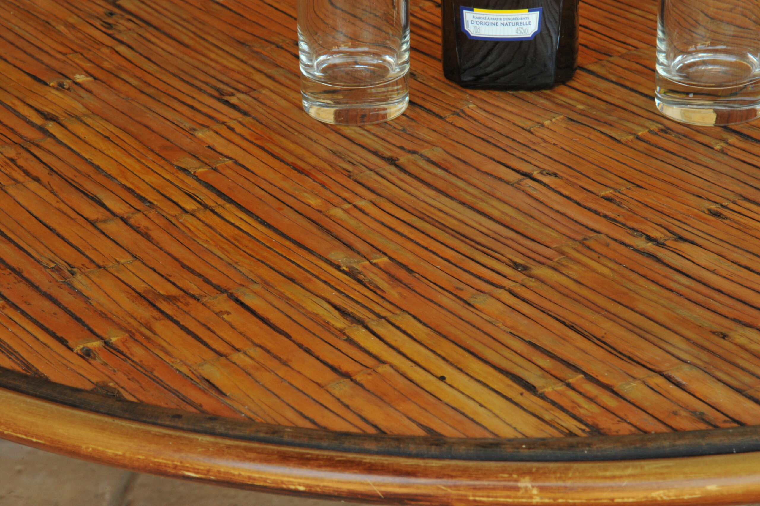 vintage french faux bamboo table and chair set