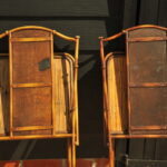 vintage french faux bamboo table and chair set